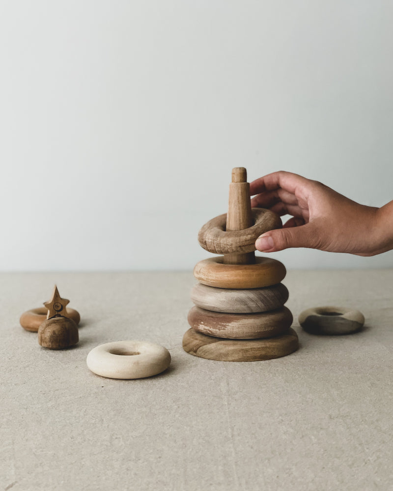 Donut Tower Wooden Toy