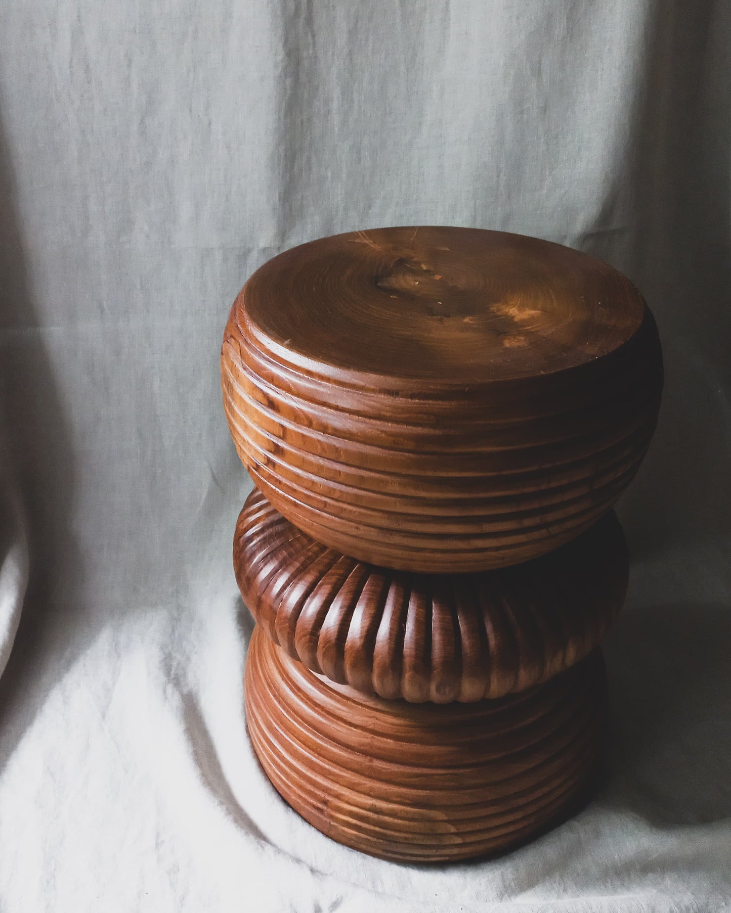 Threaded Wooden End Table